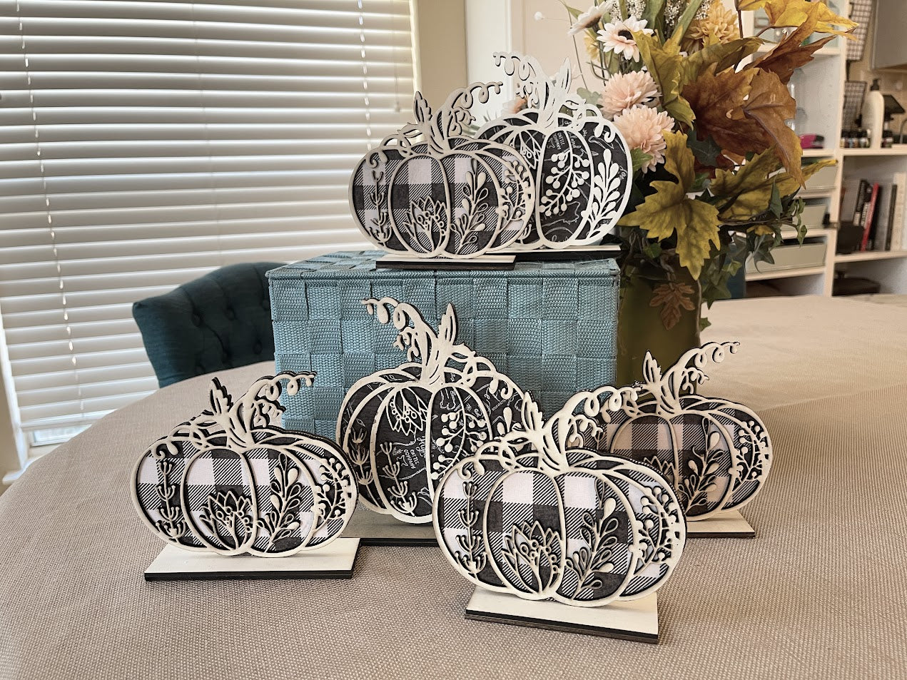 Wood and Fabric Pumpkins