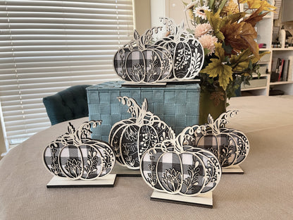 Wood and Fabric Pumpkins