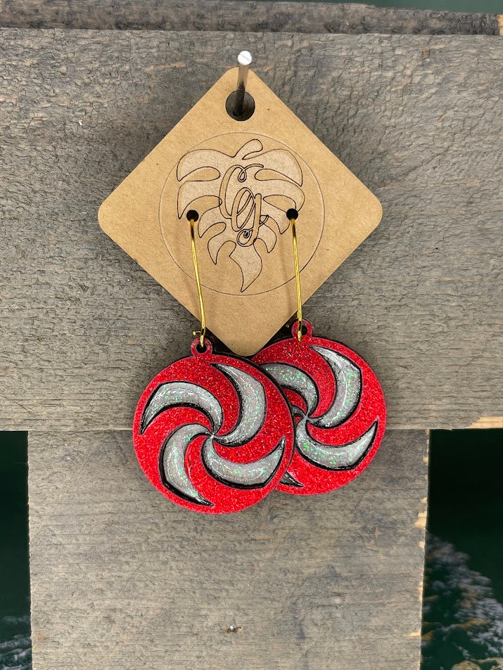 Wooden Christmas Earrings