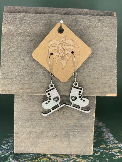 Wooden Christmas Earrings