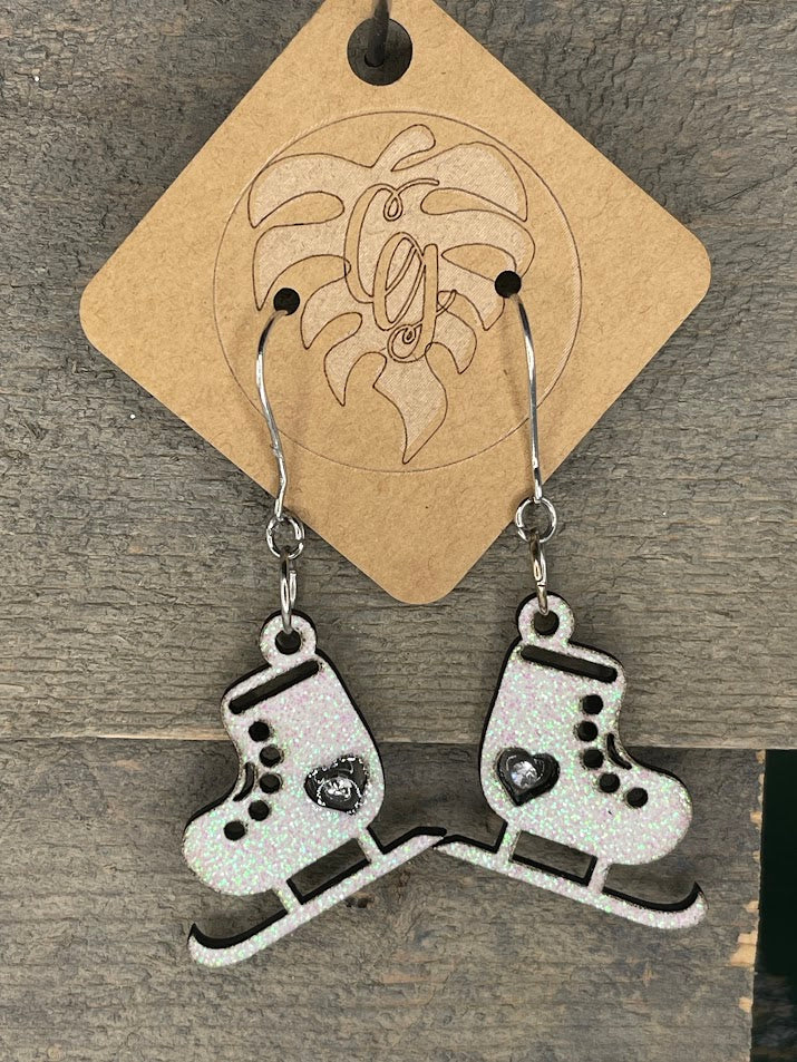 Wooden Christmas Earrings