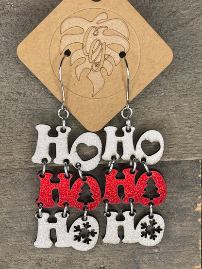 Wooden Christmas Earrings