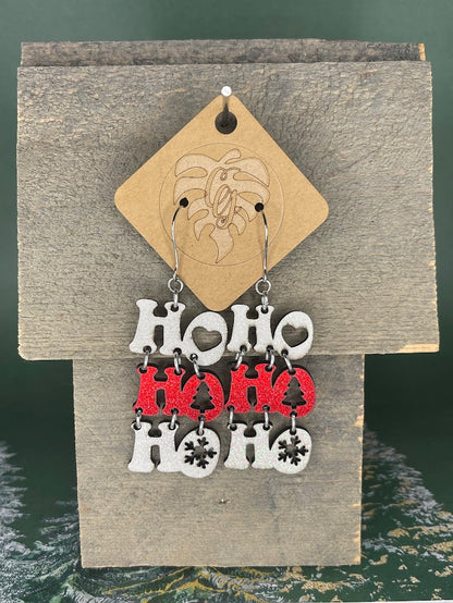 Wooden Christmas Earrings