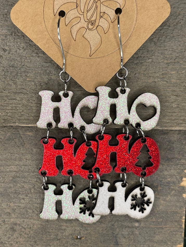 Wooden Christmas Earrings