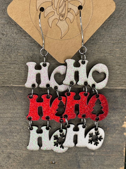 Wooden Christmas Earrings