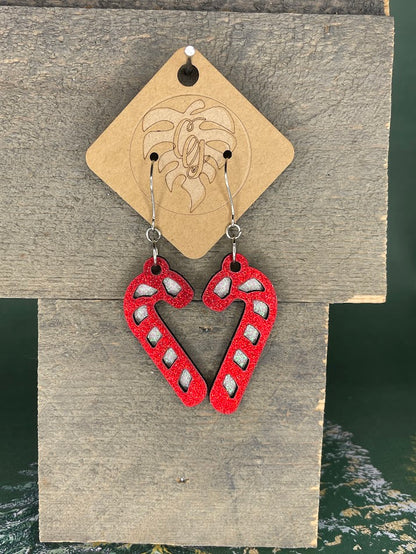 Wooden Christmas Earrings