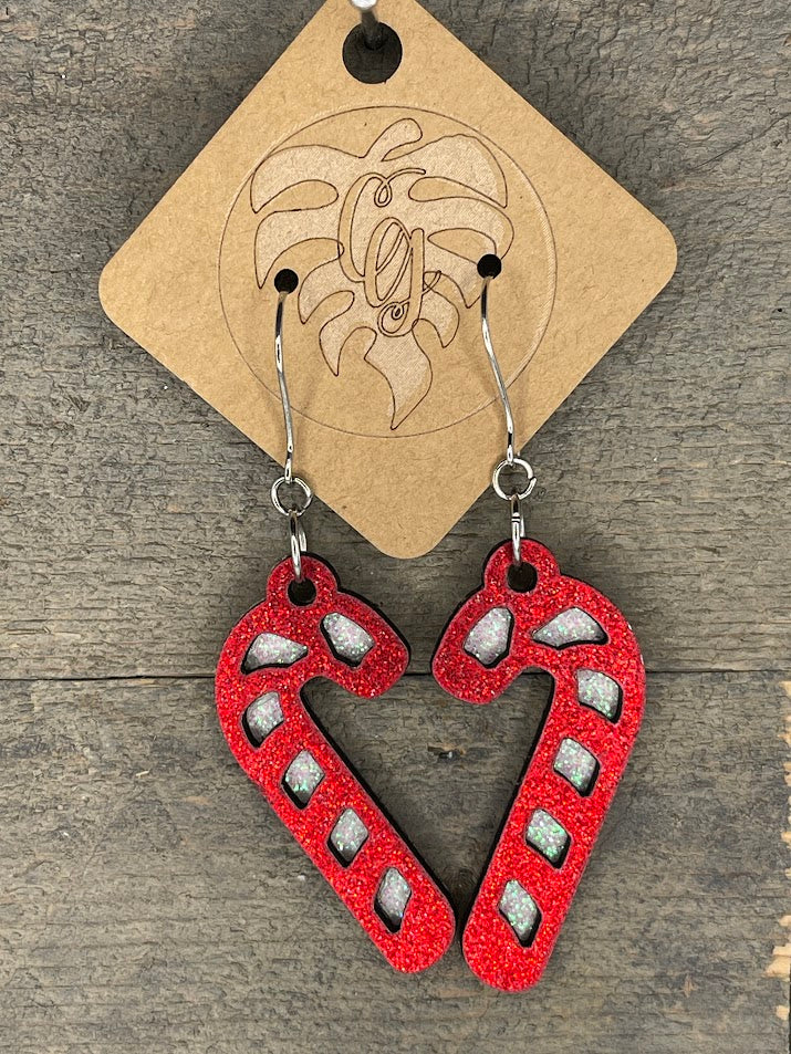 Wooden Christmas Earrings