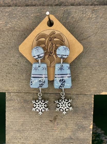 Handmade Christmas Polymer Clay Earrings | Festive Holiday Dangles