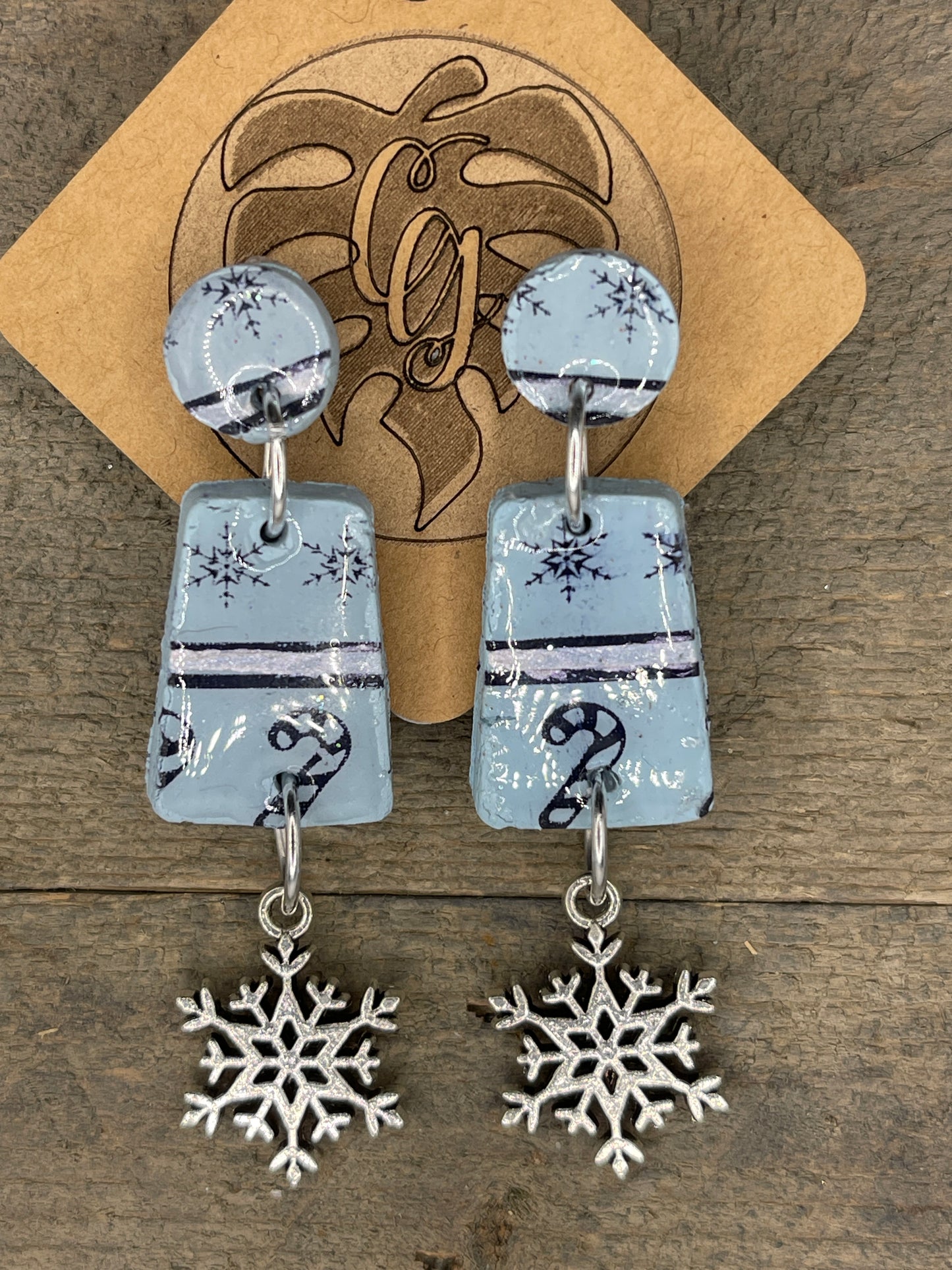 Handmade Christmas Polymer Clay Earrings | Festive Holiday Dangles