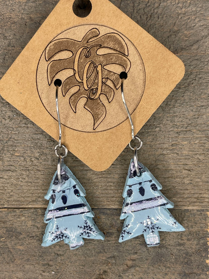 Handmade Christmas Polymer Clay Earrings | Festive Holiday Dangles