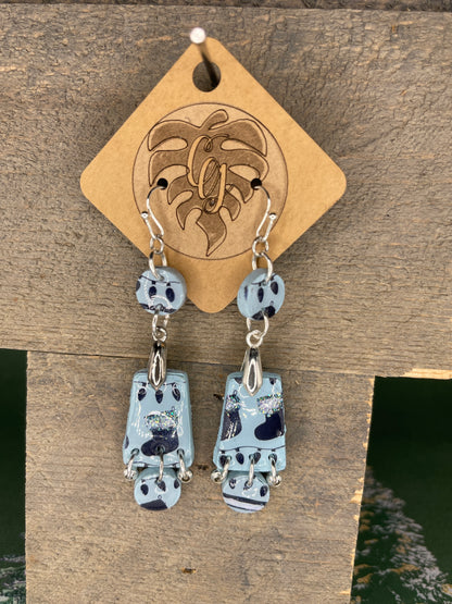 Handmade Christmas Polymer Clay Earrings | Festive Holiday Dangles