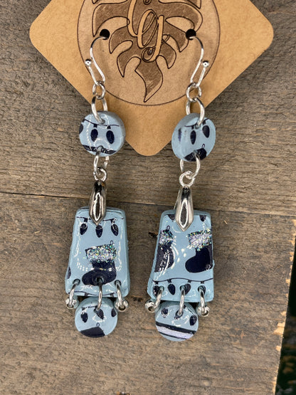 Handmade Christmas Polymer Clay Earrings | Festive Holiday Dangles