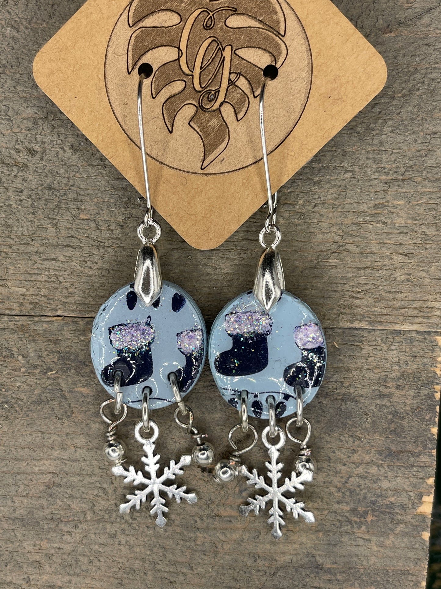 Handmade Christmas Polymer Clay Earrings | Festive Holiday Dangles