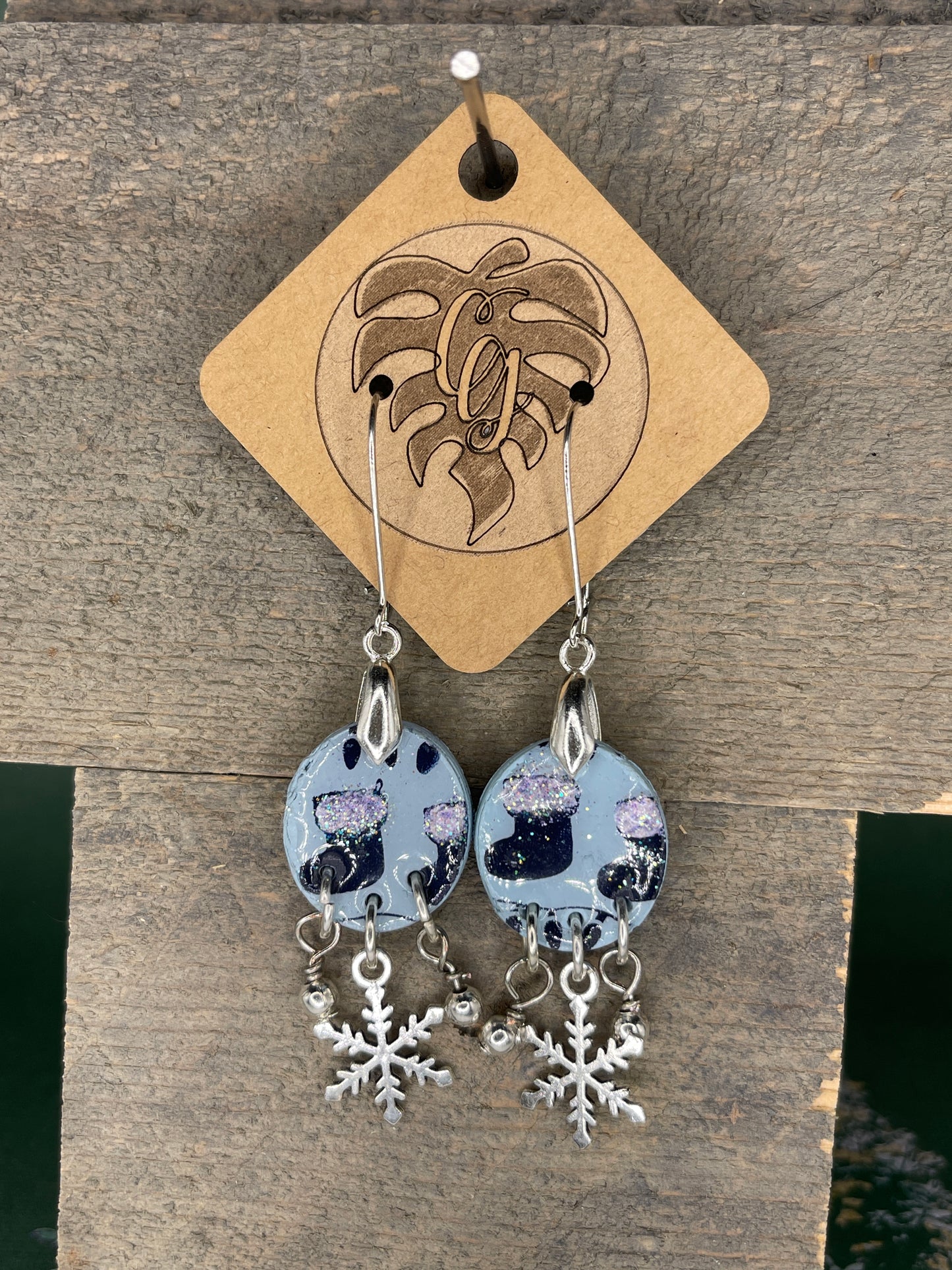 Handmade Christmas Polymer Clay Earrings | Festive Holiday Dangles