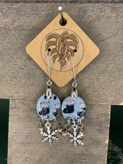 Handmade Christmas Polymer Clay Earrings | Festive Holiday Dangles