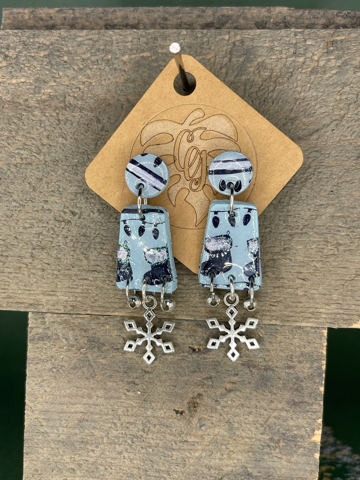 Handmade Christmas Polymer Clay Earrings | Festive Holiday Dangles