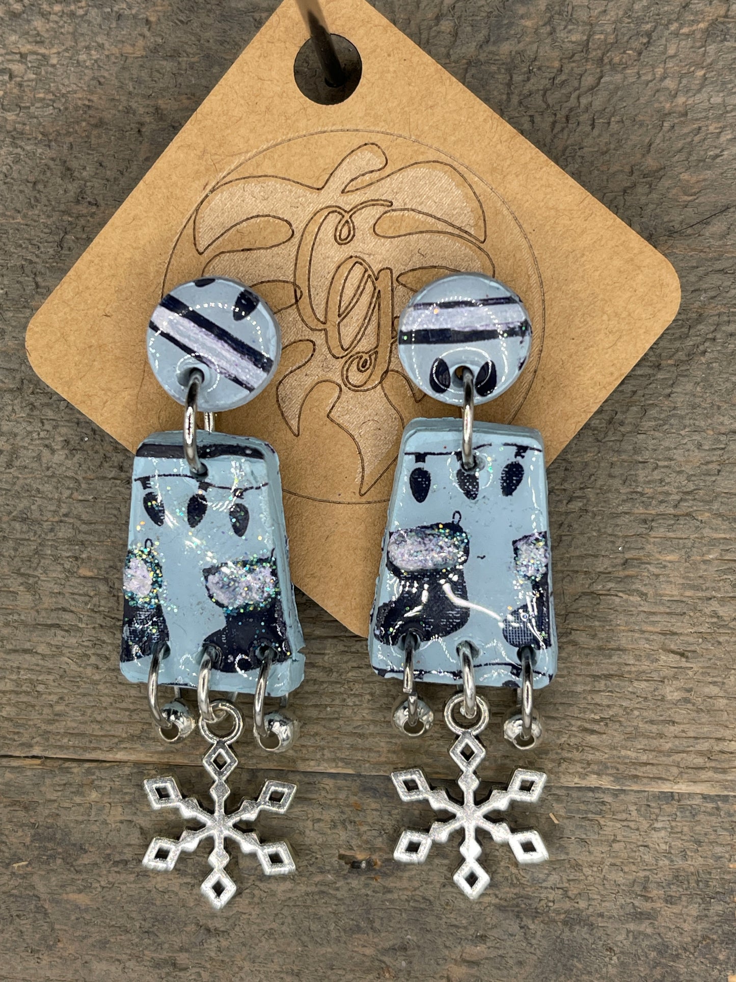 Handmade Christmas Polymer Clay Earrings | Festive Holiday Dangles