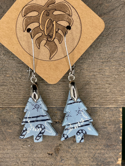 Handmade Christmas Polymer Clay Earrings | Festive Holiday Dangles