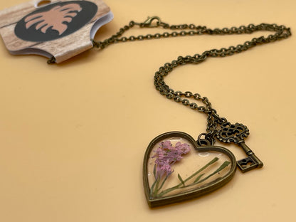 Wildflower Resin Necklace with Bronze Chain